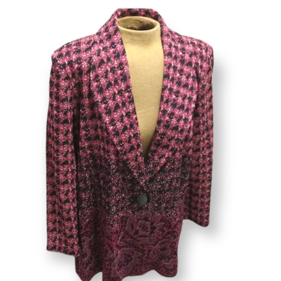 Misook Houndstooth Knit Jacket - Picture 1 of 7